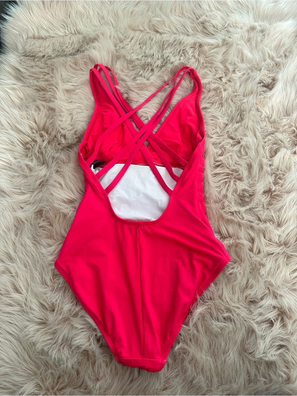 La Blanca Island Goddess Hot Pink Tummy Control One Piece Swimsuit sz 4 - Picture 4 of 5